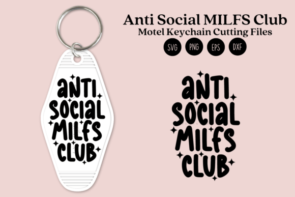 Anti Social Mom Club Motel Keychain SVG for Crafts & Graphics