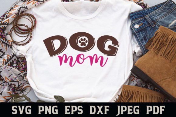 Dog Mom with Paw Print: Graphics for Crafts & Blogs