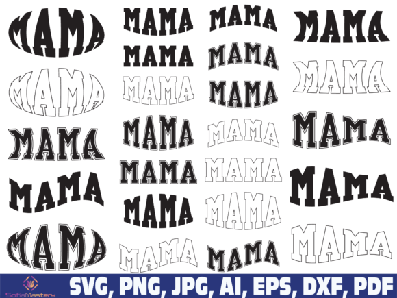 Mama Mom Sport Varsity Graphics for Crafts