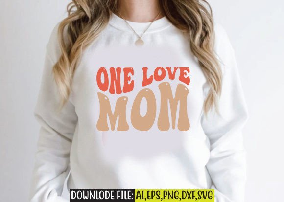 One Love Mom Retro Design: Graphics for Crafts
