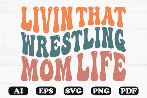 Retro Wrestling Mom Graphics for Crafts